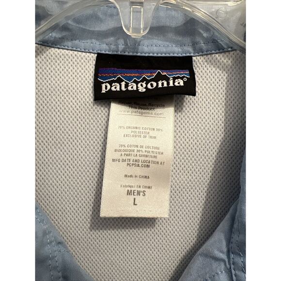 Patagonia SLICK CALM Vented Fishing Shirt, Quick Dry Blend Men's L, BLUE 52230 - Picture 3 of 13